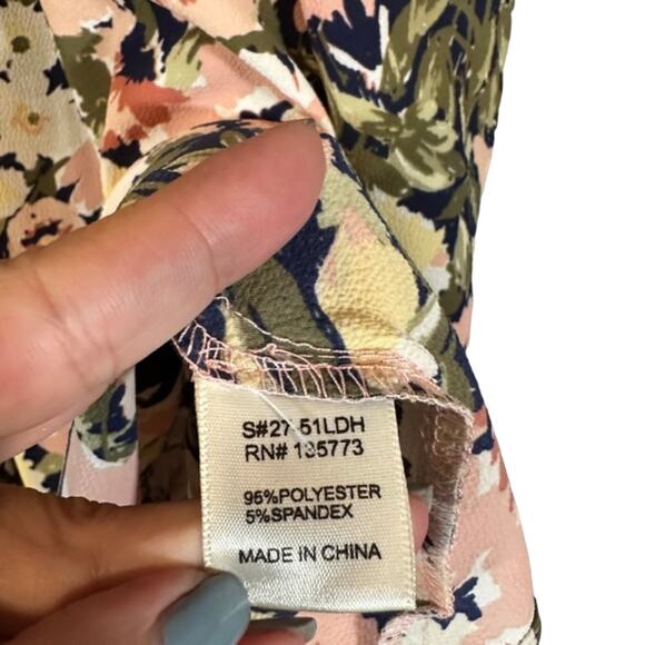 Olivaceous Pink Multicolor Floral Tropical Sleeveless Summer Dress Women Sz M - Picture 7 of 8